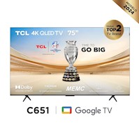 TELEVISOR TCL 4K QLED ULTRA HD 75" SMART TV 75C651